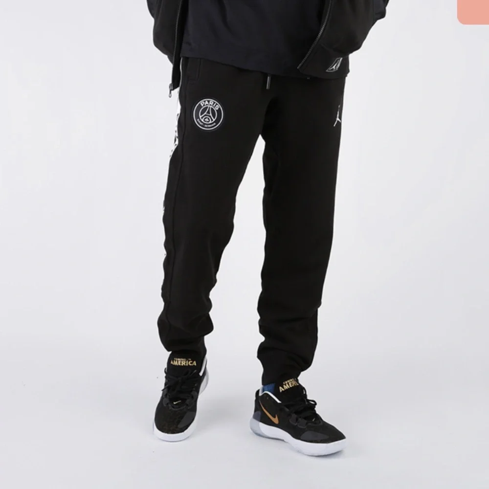 EUC Jordan x PSG Paris Saint Germain Fleece Jogger Pant BQ8348-010 Sz Medium